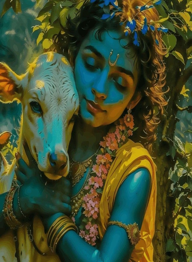 Paint Waint PaintWaint Krishna & Radha Paint by Number Kit for Adults & Kids | 35 x 40 cm DIY Painting Set with Numbered Canvas, Colors Palette & Brushes | Easy for Beginners 16 Colors (Canvas Roll, PW9) - Image 1